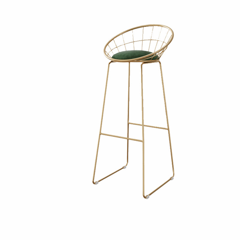 Glam Style Upholstered Counter Stool Armless Bar Stool with Footrest Green 1 Piece Sled Clearhalo 'Bar Furniture' 'Bar Stools' 'bar_stools' 'furn' 'furn_bar_stools' 'Furniture' 'Kitchen & Dining Furniture' 6371040