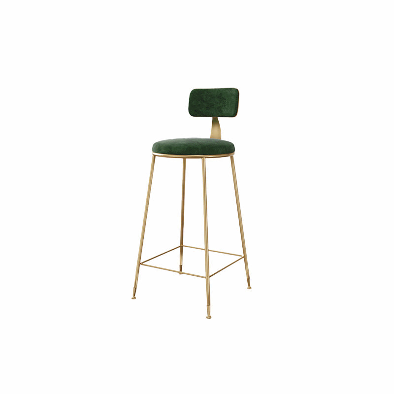 Glam Style Upholstered Counter Stool Armless Bar Stool with Footrest Green 1 Piece Four Legs Clearhalo 'Bar Furniture' 'Bar Stools' 'bar_stools' 'furn' 'furn_bar_stools' 'Furniture' 'Kitchen & Dining Furniture' 6371045