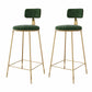 Glam Style Upholstered Counter Stool Armless Bar Stool with Footrest Green 2 Piece Set Four Legs Clearhalo 'Bar Furniture' 'Bar Stools' 'bar_stools' 'furn' 'furn_bar_stools' 'Furniture' 'Kitchen & Dining Furniture' 6371046