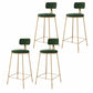 Glam Style Upholstered Counter Stool Armless Bar Stool with Footrest Green 4 Piece Set Four Legs Clearhalo 'Bar Furniture' 'Bar Stools' 'bar_stools' 'furn' 'furn_bar_stools' 'Furniture' 'Kitchen & Dining Furniture' 6371047