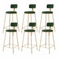 Glam Style Upholstered Counter Stool Armless Bar Stool with Footrest Green 6 Piece Set Four Legs Clearhalo 'Bar Furniture' 'Bar Stools' 'bar_stools' 'furn' 'furn_bar_stools' 'Furniture' 'Kitchen & Dining Furniture' 6371048