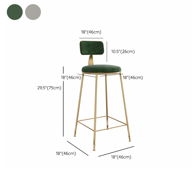 Glam Style Upholstered Counter Stool Armless Bar Stool with Footrest Clearhalo 'Bar Furniture' 'Bar Stools' 'bar_stools' 'furn' 'furn_bar_stools' 'Furniture' 'Kitchen & Dining Furniture' 6371050