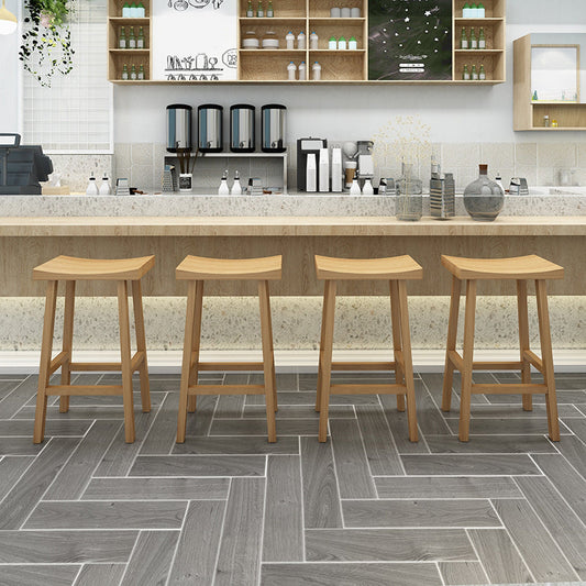 Sedia a bracciole in legno con banco in legno massiccio industriale con 4 gambe