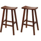 Industrial Backless Solid Wood Counter Stool Wooden Armless High Chair with 4 Legs