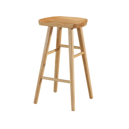 Industrial Wooden Armless High Chair 30" Height Backless Solid Wood Counter Stool 1 Piece Clearhalo 'Bar Furniture' 'Bar Stools' 'bar_stools' 'furn' 'furn_bar_stools' 'Furniture' 'Kitchen & Dining Furniture' 6371080