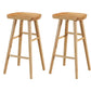 Industrial Wooden Armless High Chair 30" Height Backless Solid Wood Counter Stool 2 Piece Set Clearhalo 'Bar Furniture' 'Bar Stools' 'bar_stools' 'furn' 'furn_bar_stools' 'Furniture' 'Kitchen & Dining Furniture' 6371081