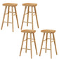 Industrial Wooden Armless High Chair 30" Height Backless Solid Wood Counter Stool 4 Piece Set Clearhalo 'Bar Furniture' 'Bar Stools' 'bar_stools' 'furn' 'furn_bar_stools' 'Furniture' 'Kitchen & Dining Furniture' 6371083