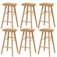 Industrial Wooden Armless High Chair 30" Height Backless Solid Wood Counter Stool 6 Piece Set Clearhalo 'Bar Furniture' 'Bar Stools' 'bar_stools' 'furn' 'furn_bar_stools' 'Furniture' 'Kitchen & Dining Furniture' 6371085
