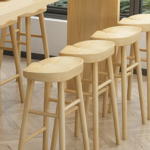 Industrial Wooden Armless High Chair 30" Height Backless Solid Wood Counter Stool Clearhalo 'Bar Furniture' 'Bar Stools' 'bar_stools' 'furn' 'furn_bar_stools' 'Furniture' 'Kitchen & Dining Furniture' 6371089