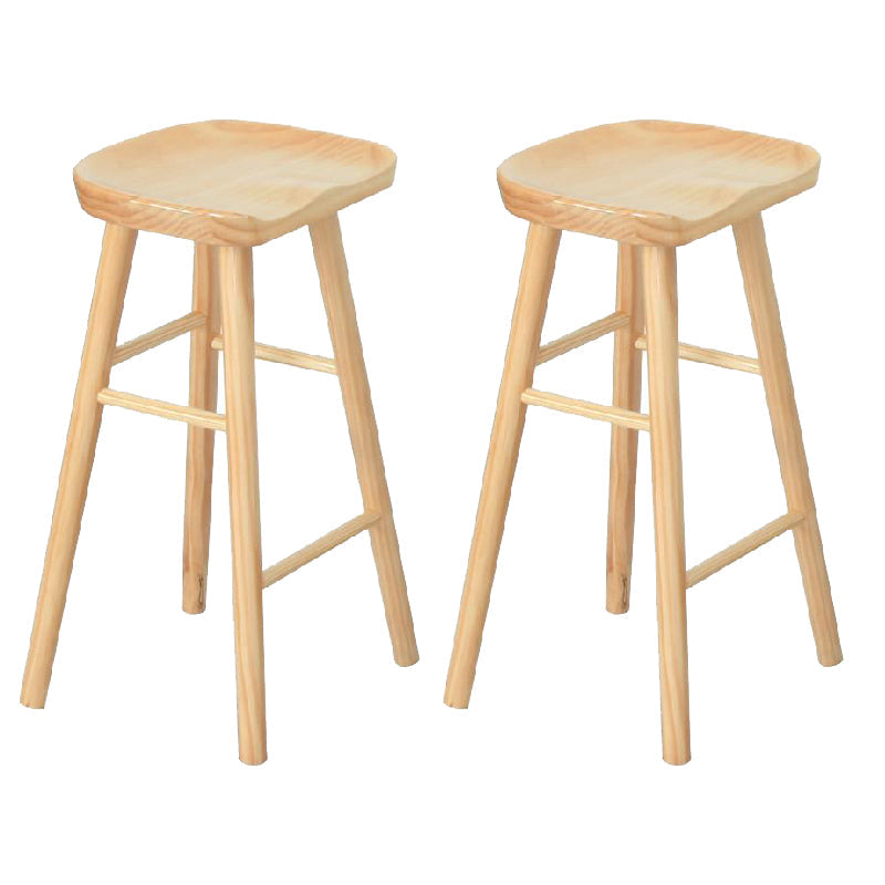 Contemporary Solid Wood Counter Stool Saddle Seat Bar Stool for Living Room Wood 2 Piece Set Clearhalo 'Bar Furniture' 'Bar Stools' 'bar_stools' 'furn' 'furn_bar_stools' 'Furniture' 'Kitchen & Dining Furniture' 6371091