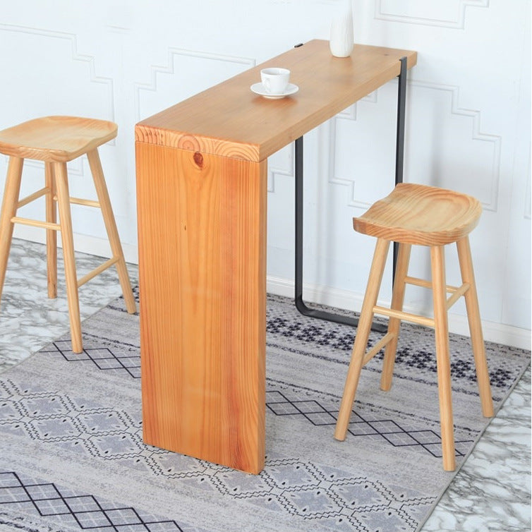 Contemporary Solid Wood Counter Stool Saddle Seat Bar Stool for Living Room Clearhalo 'Bar Furniture' 'Bar Stools' 'bar_stools' 'furn' 'furn_bar_stools' 'Furniture' 'Kitchen & Dining Furniture' 6371092