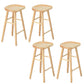 Contemporary Solid Wood Counter Stool Saddle Seat Bar Stool for Living Room Wood 4 Piece Set Clearhalo 'Bar Furniture' 'Bar Stools' 'bar_stools' 'furn' 'furn_bar_stools' 'Furniture' 'Kitchen & Dining Furniture' 6371097