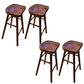 Contemporary Solid Wood Counter Stool Saddle Seat Bar Stool for Living Room Brown 4 Piece Set Clearhalo 'Bar Furniture' 'Bar Stools' 'bar_stools' 'furn' 'furn_bar_stools' 'Furniture' 'Kitchen & Dining Furniture' 6371099