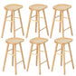 Contemporary Solid Wood Counter Stool Saddle Seat Bar Stool for Living Room Wood 6 Piece Set Clearhalo 'Bar Furniture' 'Bar Stools' 'bar_stools' 'furn' 'furn_bar_stools' 'Furniture' 'Kitchen & Dining Furniture' 6371100