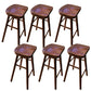 Contemporary Solid Wood Counter Stool Saddle Seat Bar Stool for Living Room Brown 6 Piece Set Clearhalo 'Bar Furniture' 'Bar Stools' 'bar_stools' 'furn' 'furn_bar_stools' 'Furniture' 'Kitchen & Dining Furniture' 6371101