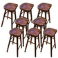 Contemporary Solid Wood Counter Stool Saddle Seat Bar Stool for Living Room Brown 8 Piece Set Clearhalo 'Bar Furniture' 'Bar Stools' 'bar_stools' 'furn' 'furn_bar_stools' 'Furniture' 'Kitchen & Dining Furniture' 6371102