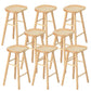 Contemporary Solid Wood Counter Stool Saddle Seat Bar Stool for Living Room Wood 8 Piece Set Clearhalo 'Bar Furniture' 'Bar Stools' 'bar_stools' 'furn' 'furn_bar_stools' 'Furniture' 'Kitchen & Dining Furniture' 6371103