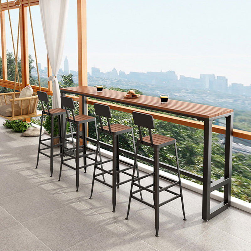 Contemporary Style Counter Stool Square Wood Bar Stool with Footrest Clearhalo 'Bar Furniture' 'Bar Stools' 'bar_stools' 'furn' 'furn_bar_stools' 'Furniture' 'Kitchen & Dining Furniture' 6371105