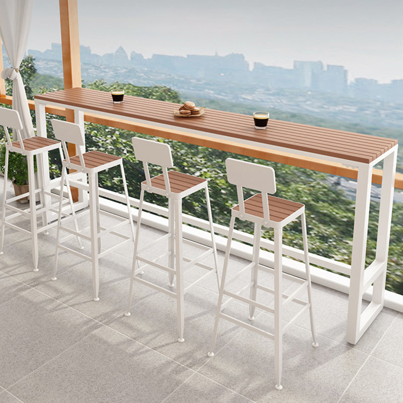 Contemporary Style Counter Stool Square Wood Bar Stool with Footrest Clearhalo 'Bar Furniture' 'Bar Stools' 'bar_stools' 'furn' 'furn_bar_stools' 'Furniture' 'Kitchen & Dining Furniture' 6371109