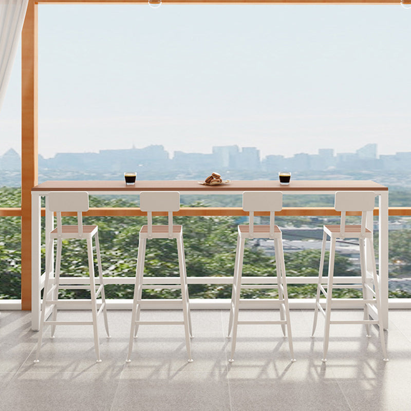 Contemporary Style Counter Stool Square Wood Bar Stool with Footrest Clearhalo 'Bar Furniture' 'Bar Stools' 'bar_stools' 'furn' 'furn_bar_stools' 'Furniture' 'Kitchen & Dining Furniture' 6371111