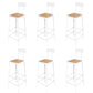 Contemporary Style Counter Stool Square Wood Bar Stool with Footrest White 6 Piece Set Clearhalo 'Bar Furniture' 'Bar Stools' 'bar_stools' 'furn' 'furn_bar_stools' 'Furniture' 'Kitchen & Dining Furniture' 6371112