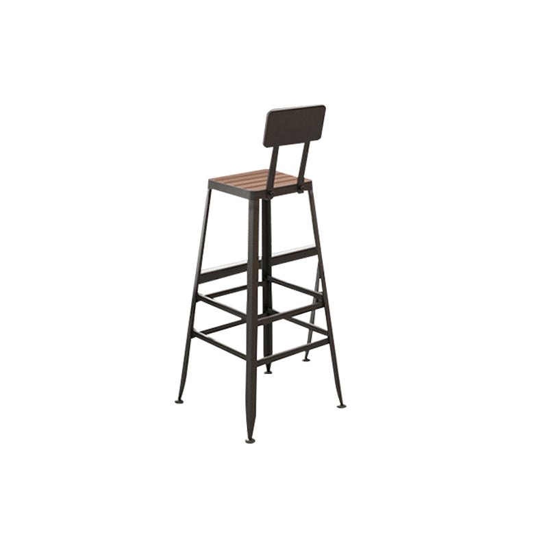 Contemporary Style Counter Stool Square Wood Bar Stool with Footrest Black 1 Piece Clearhalo 'Bar Furniture' 'Bar Stools' 'bar_stools' 'furn' 'furn_bar_stools' 'Furniture' 'Kitchen & Dining Furniture' 6371115