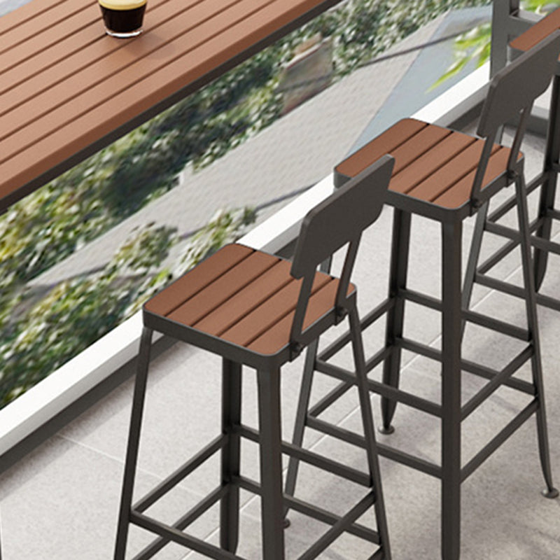 Contemporary Style Counter Stool Square Wood Bar Stool with Footrest Clearhalo 'Bar Furniture' 'Bar Stools' 'bar_stools' 'furn' 'furn_bar_stools' 'Furniture' 'Kitchen & Dining Furniture' 6371116