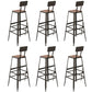 Contemporary Style Counter Stool Square Wood Bar Stool with Footrest Black 6 Piece Set Clearhalo 'Bar Furniture' 'Bar Stools' 'bar_stools' 'furn' 'furn_bar_stools' 'Furniture' 'Kitchen & Dining Furniture' 6371120