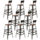 Contemporary Style Counter Stool Square Wood Bar Stool with Footrest Black 8 Piece Set Clearhalo 'Bar Furniture' 'Bar Stools' 'bar_stools' 'furn' 'furn_bar_stools' 'Furniture' 'Kitchen & Dining Furniture' 6371121