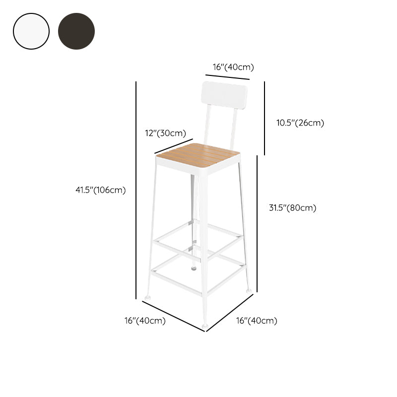Contemporary Style Counter Stool Square Wood Bar Stool with Footrest Clearhalo 'Bar Furniture' 'Bar Stools' 'bar_stools' 'furn' 'furn_bar_stools' 'Furniture' 'Kitchen & Dining Furniture' 6371122