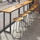 Contemporary Solid Wood Counter Stool Saddle Seat Bar Stool for Indoor Clearhalo 'Bar Furniture' 'Bar Stools' 'bar_stools' 'furn' 'furn_bar_stools' 'Furniture' 'Kitchen & Dining Furniture' 6371123