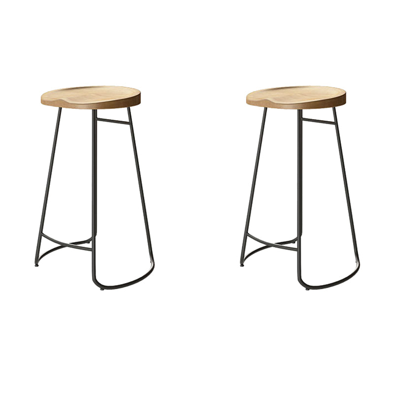 Contemporary Solid Wood Counter Stool Saddle Seat Bar Stool for Indoor 2 Piece Set Clearhalo 'Bar Furniture' 'Bar Stools' 'bar_stools' 'furn' 'furn_bar_stools' 'Furniture' 'Kitchen & Dining Furniture' 6371125