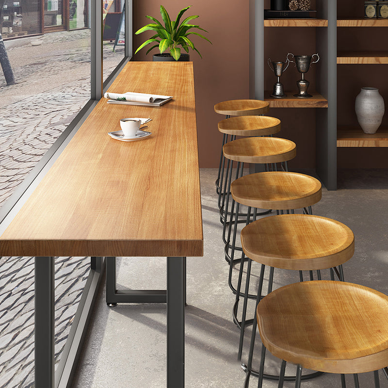 Contemporary Solid Wood Counter Stool Saddle Seat Bar Stool for Indoor Clearhalo 'Bar Furniture' 'Bar Stools' 'bar_stools' 'furn' 'furn_bar_stools' 'Furniture' 'Kitchen & Dining Furniture' 6371126