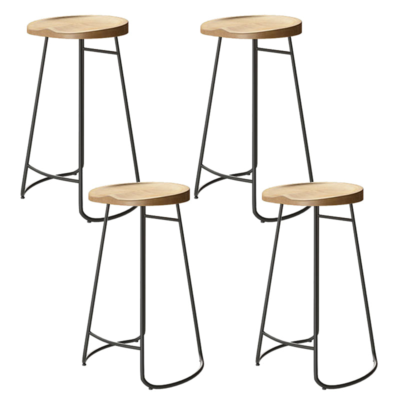 Contemporary Solid Wood Counter Stool Saddle Seat Bar Stool for Indoor 4 Piece Set Clearhalo 'Bar Furniture' 'Bar Stools' 'bar_stools' 'furn' 'furn_bar_stools' 'Furniture' 'Kitchen & Dining Furniture' 6371127