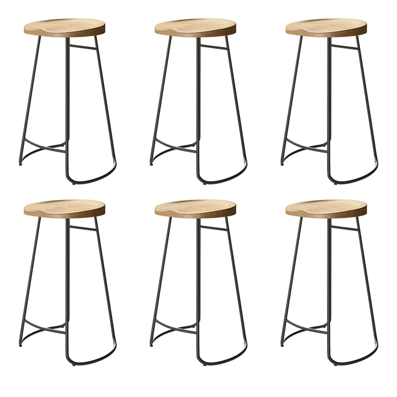 Contemporary Solid Wood Counter Stool Saddle Seat Bar Stool for Indoor 6 Piece Set Clearhalo 'Bar Furniture' 'Bar Stools' 'bar_stools' 'furn' 'furn_bar_stools' 'Furniture' 'Kitchen & Dining Furniture' 6371129