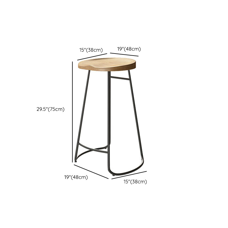 Contemporary Solid Wood Counter Stool Saddle Seat Bar Stool for Indoor Clearhalo 'Bar Furniture' 'Bar Stools' 'bar_stools' 'furn' 'furn_bar_stools' 'Furniture' 'Kitchen & Dining Furniture' 6371135