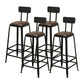 Contemporary Bar-height Counter Stool Low Back Bar Stool with Metal Base