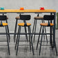 Contemporary Bar-height Counter Stool Low Back Bar Stool with Metal Base