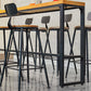 Contemporary Bar-height Counter Stool Low Back Bar Stool with Metal Base
