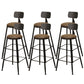 Contemporary Bar-height Counter Stool Low Back Bar Stool with Metal Base