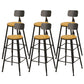 Contemporary Bar-height Counter Stool Low Back Bar Stool with Metal Base