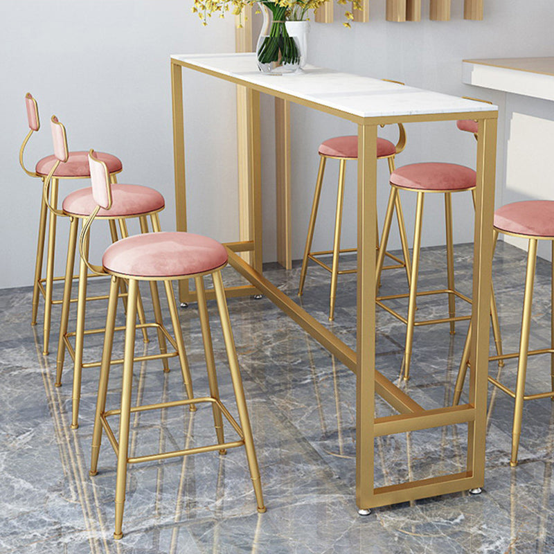 Glam Style Counter Stool Upholstered Low Back Bar Stool with Gold Frame Clearhalo 'Bar Furniture' 'Bar Stools' 'bar_stools' 'furn' 'furn_bar_stools' 'Furniture' 'Kitchen & Dining Furniture' 6371167
