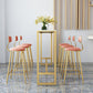 Glam Style Counter Stool Upholstered Low Back Bar Stool with Gold Frame Clearhalo 'Bar Furniture' 'Bar Stools' 'bar_stools' 'furn' 'furn_bar_stools' 'Furniture' 'Kitchen & Dining Furniture' 6371171