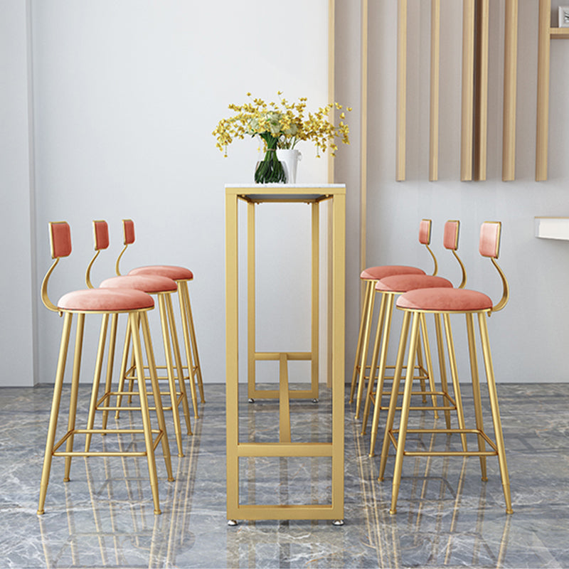 Glam Style Counter Stool Upholstered Low Back Bar Stool with Gold Frame Clearhalo 'Bar Furniture' 'Bar Stools' 'bar_stools' 'furn' 'furn_bar_stools' 'Furniture' 'Kitchen & Dining Furniture' 6371171