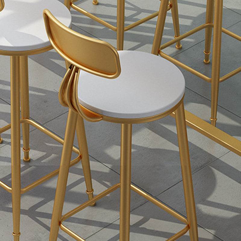 Glam Style Counter Stool Upholstered Low Back Bar Stool with Gold Frame Clearhalo 'Bar Furniture' 'Bar Stools' 'bar_stools' 'furn' 'furn_bar_stools' 'Furniture' 'Kitchen & Dining Furniture' 6371177