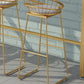 Glam Style Counter Stool Upholstered Low Back Bar Stool with Gold Frame Clearhalo 'Bar Furniture' 'Bar Stools' 'bar_stools' 'furn' 'furn_bar_stools' 'Furniture' 'Kitchen & Dining Furniture' 6371179