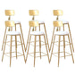 Glam Style Counter Stool Upholstered Low Back Bar Stool with Gold Frame White 6 Piece Set Clearhalo 'Bar Furniture' 'Bar Stools' 'bar_stools' 'furn' 'furn_bar_stools' 'Furniture' 'Kitchen & Dining Furniture' 6371184