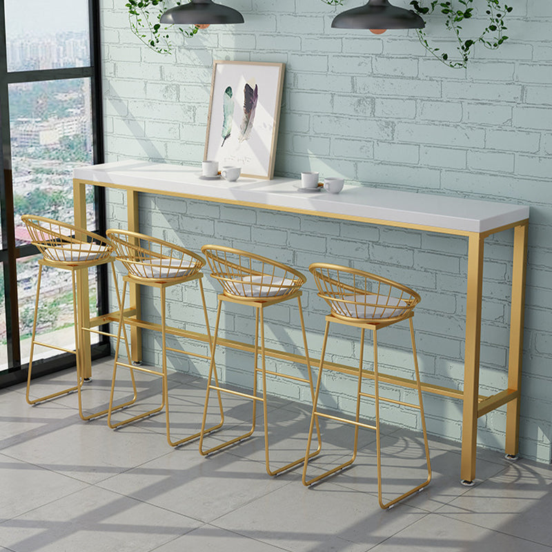 Glam Style Counter Stool Upholstered Low Back Bar Stool with Gold Frame Clearhalo 'Bar Furniture' 'Bar Stools' 'bar_stools' 'furn' 'furn_bar_stools' 'Furniture' 'Kitchen & Dining Furniture' 6371189