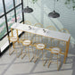 Glam Style Counter Stool Upholstered Low Back Bar Stool with Gold Frame Clearhalo 'Bar Furniture' 'Bar Stools' 'bar_stools' 'furn' 'furn_bar_stools' 'Furniture' 'Kitchen & Dining Furniture' 6371191