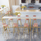 Glam Style Counter Stool Upholstered Low Back Bar Stool with Gold Frame Clearhalo 'Bar Furniture' 'Bar Stools' 'bar_stools' 'furn' 'furn_bar_stools' 'Furniture' 'Kitchen & Dining Furniture' 6371193